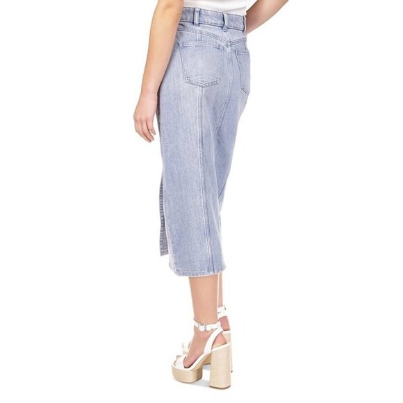 Michael Kors Women's Button-Front Denim Midi Skirt Blue Size 14 MSRP $145 - Picture 5 of 6